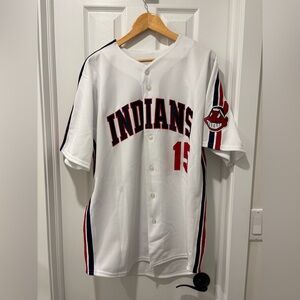 Vintage Cleveland Indians sandy alomar Baseball Jersey Red Blue large sewn
